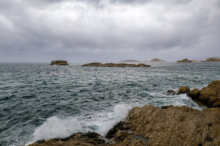 Marseille waterfront (France) on a stormy dayの写真素材