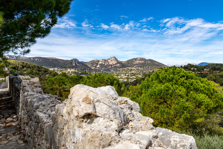 Old village of Saint-Paul-de-Vence, Alpes Maritimes, French Riviera, Franceの写真素材