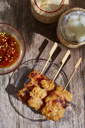 Thai style grilled porkの写真素材