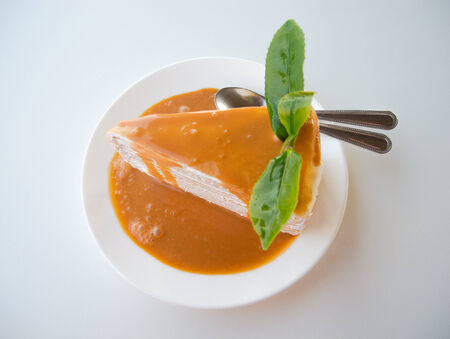 Thai tea crepe cake