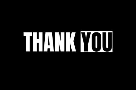 Thank you poster with modern design on black backgroundの写真素材
