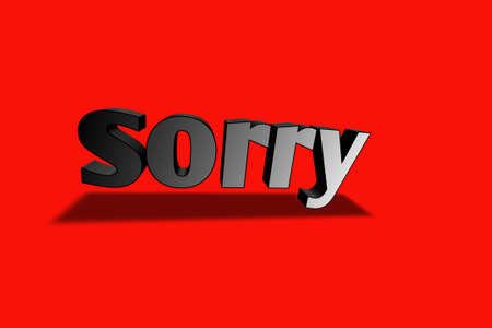 Sorry. modern style Handwritten text with red background modern typography sign.の写真素材
