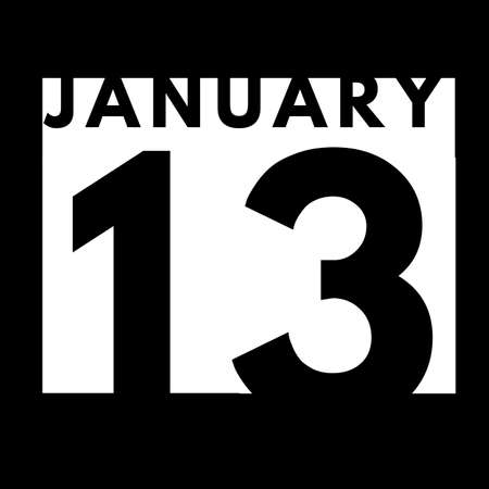 January 13. flat modern daily calendar icon.の写真素材
