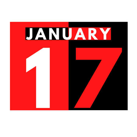 January 17 . Flat daily calendar icon .date ,day, month .calendar for the month of Januaryの写真素材