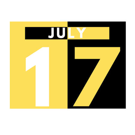 July 17 . Modern daily calendar icon .date ,day, month .calendar for the month of Julyの写真素材