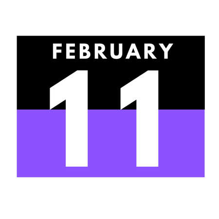 February 11 . Flat daily calendar icon .date ,day, month .calendar for the month of Februaryの写真素材