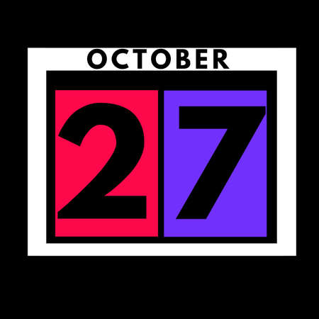 October 27 . colored flat daily calendar icon .date ,day, month .calendar for the month of Octoberの写真素材