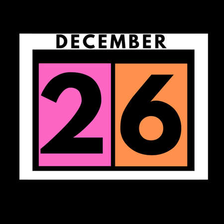 December 26 . colored flat daily calendar icon .date ,day, month .calendar for the month of Decemberの写真素材