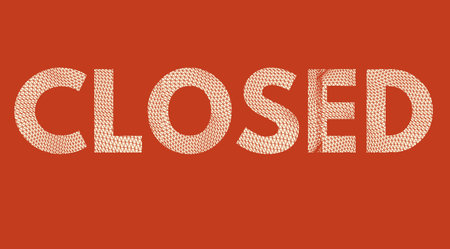 close poster. close sign. label ,Closed textの写真素材