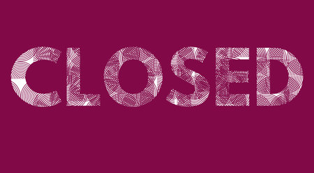 close poster. close sign. label ,Closed text