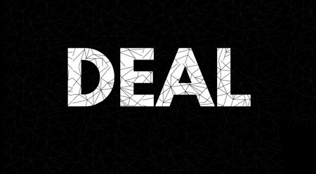 Deal lettering design , spelling the word deal on background.の写真素材