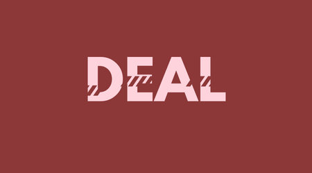 Deal lettering design , spelling the word deal on background.の写真素材