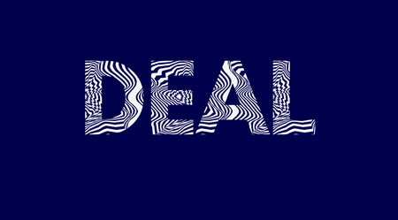 Deal lettering design , spelling the word deal on background.の写真素材