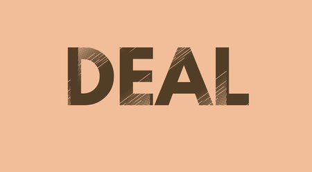 Deal lettering design , spelling the word deal on background.の写真素材