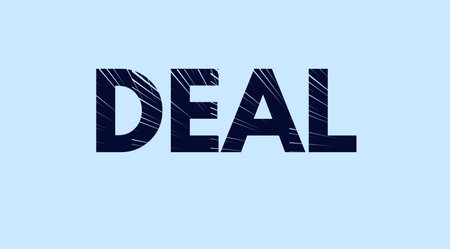Deal lettering design , spelling the word deal on background.の写真素材