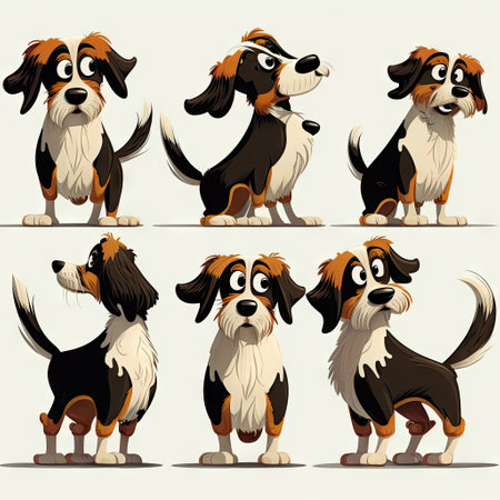 Set of cartoon dogs. illustration isolated on a white background.の素材