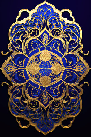 Luxury ornamental background with gold pattern. illustration.の素材