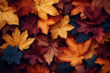 Autumn leaves background. Colorfuの素材
