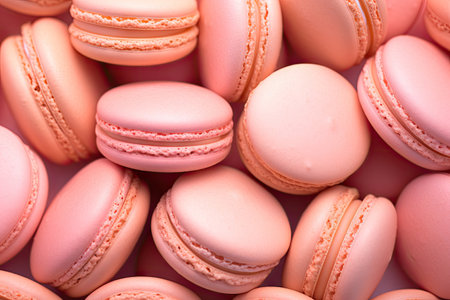 Multitude of Macaroon Towers Creating a Background with the Elegant Peach Fuzz Colorの素材