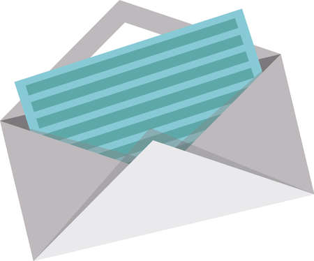 Material envelop icon with a paperのイラスト素材