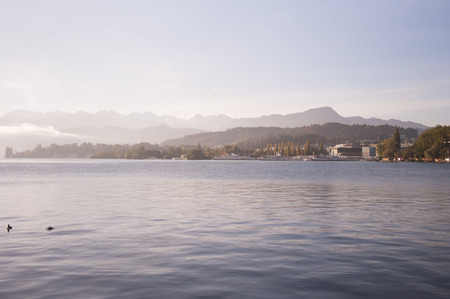 cold morning at Luzernの写真素材