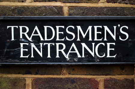 Tradesman Entrance signの写真素材