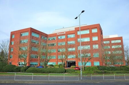 Bracknell, England - February 18, 2020: Offices of Honeywell Commercial Security. Their global business provides security solutions for the commercial and residential marketsのeditorial素材
