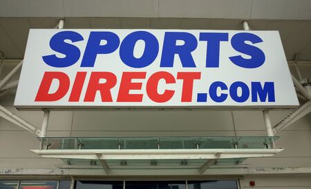 Bracknell, England - February 19, 2020: Sign above the Sports Direct clothing, equipment and accessories store in Bracknell, Englandのeditorial素材