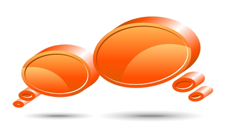 Two vector glossy chat box in orange color.のイラスト素材