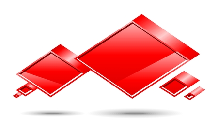 Two vector glossy chat box in red color.のイラスト素材