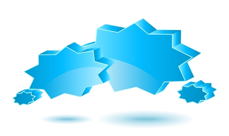 Two vector glossy chat box in blue color.のイラスト素材