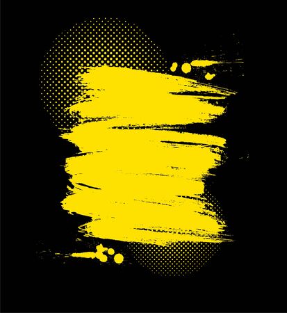 Vector color paint grunge background in yellow and black colorのイラスト素材