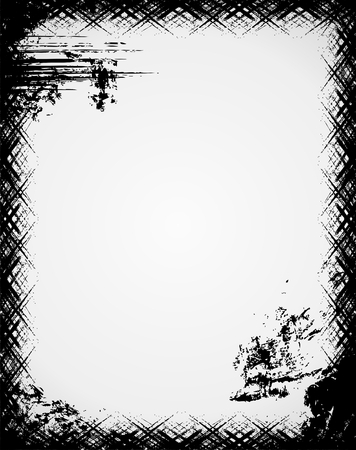 Grunge frame in black colorのイラスト素材
