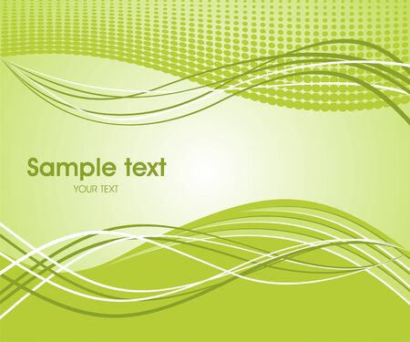 Dynamic wave background in green. Vector illustration.のイラスト素材