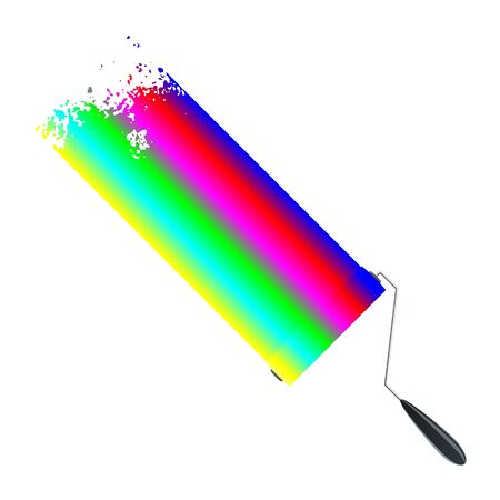 Vector painted banners & paint accessories in different colorsのイラスト素材