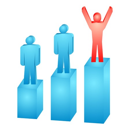 Illustration of the business people on the graphのイラスト素材