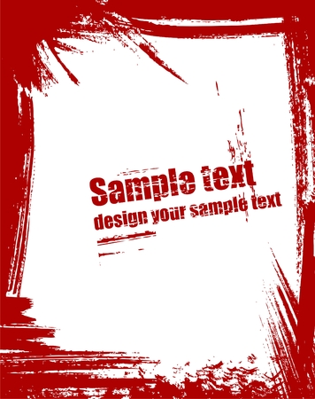  Grunge frame in red colorのイラスト素材