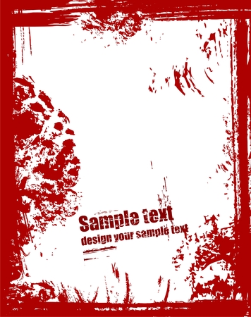  Grunge frame in red colorのイラスト素材