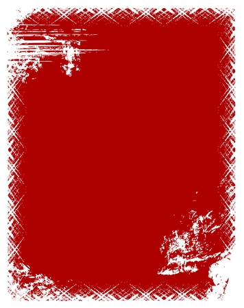 Grunge frame in red color.のイラスト素材