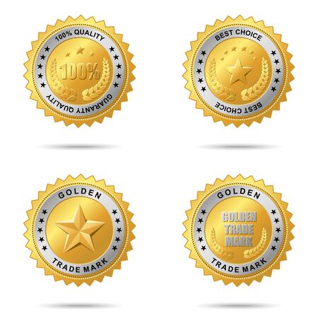 Golden badge for your business artwork.のイラスト素材
