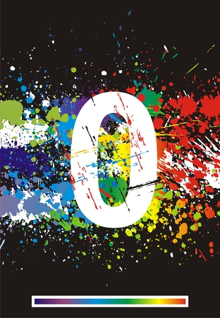 Color paint splashes font. のイラスト素材