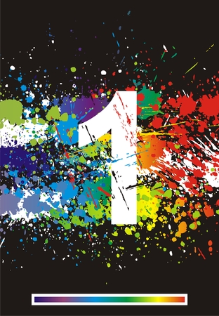 Color paint splashes font.のイラスト素材