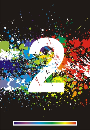 Color paint splashes font. のイラスト素材