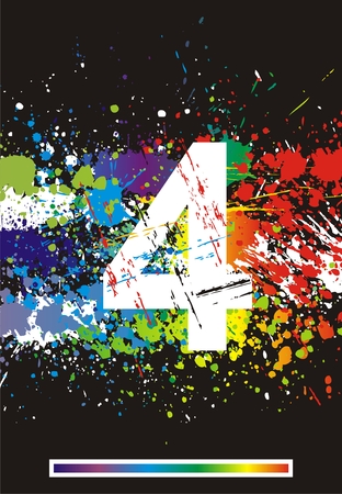 Color paint splashes font. のイラスト素材
