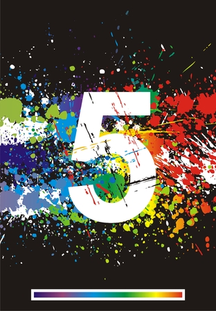Color paint splashes font. のイラスト素材