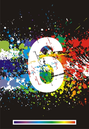 Color paint splashes font. のイラスト素材