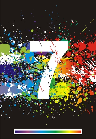 Color paint splashes font.のイラスト素材