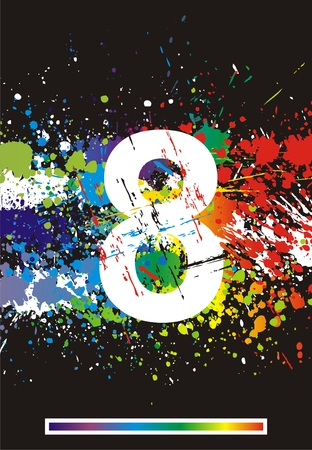 Color paint splashes font. のイラスト素材