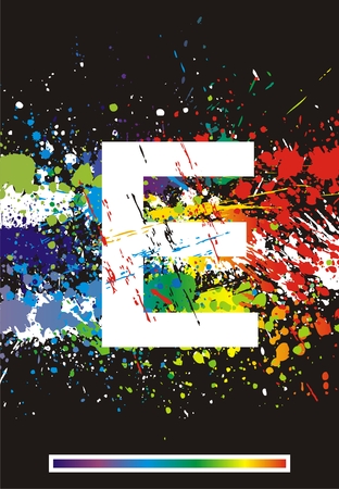 Color paint splashes font. のイラスト素材