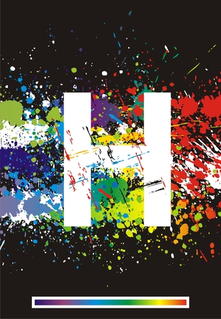 Color paint splashes font. のイラスト素材